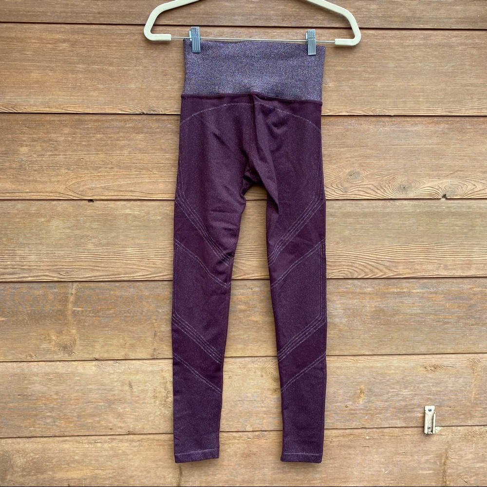 Athleta Twilight Tight Sparkle Seamless Leggings Burgundy XS - Picture 5 of 11